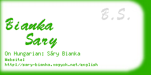 bianka sary business card
