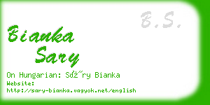 bianka sary business card